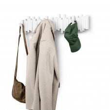 Sticks Multi Hook Wall Rack  | White | 8 Hooks