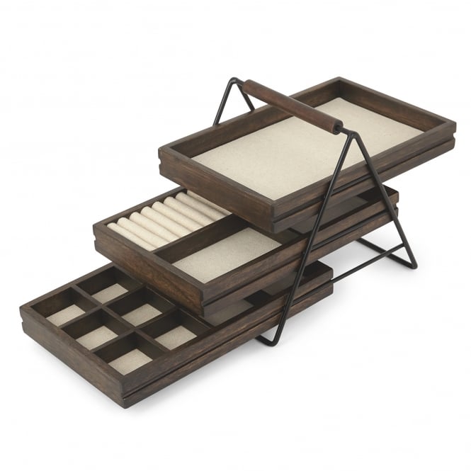 Umbra Terrace Jewellery Tray - Black/Walnut