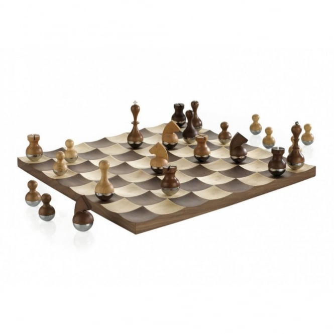 Umbra Wobble Chess Set - Walnut