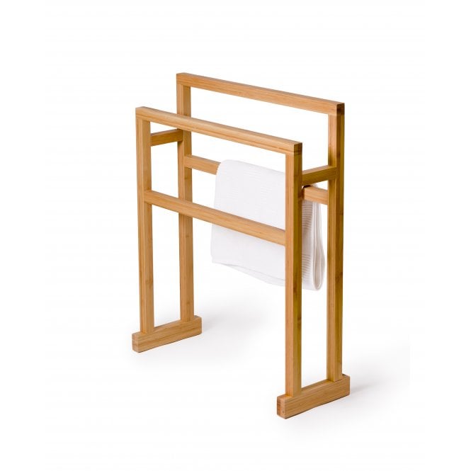 Wireworks Arena Freestanding Towel Rail | Bamboo