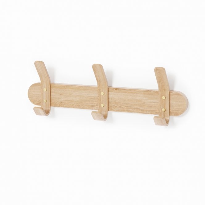Wireworks Left Hook 3 Hooks Rail | Oak