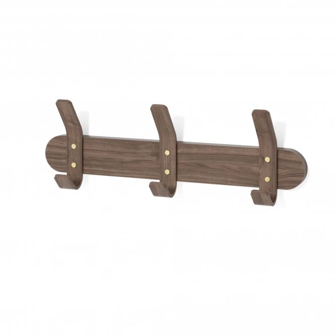 Wireworks Left Hook 3 Hooks Rail | Walnut 