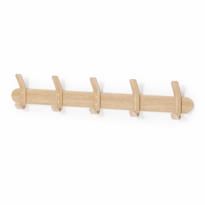 Wireworks Left Hook 5 Hooks Rail | Oak