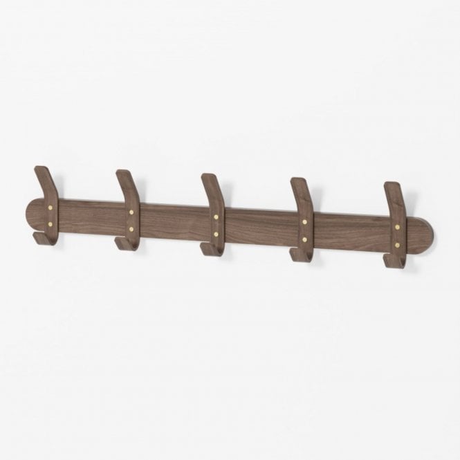 Wireworks Left Hook 5 Hooks Rail | Walnut