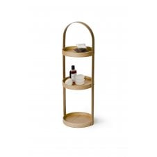 Mezza 3 Tray Round Bathroom Caddy | Oak