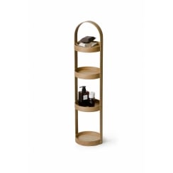 Mezza 4 Tray Round Bathroom Caddy | Oak