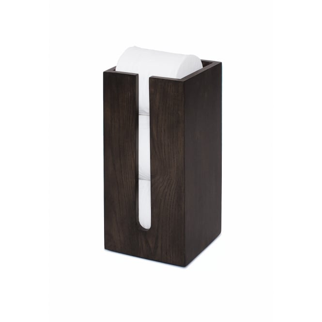 Wireworks Mezza Box Toilet Roll Holder | Dark Oak