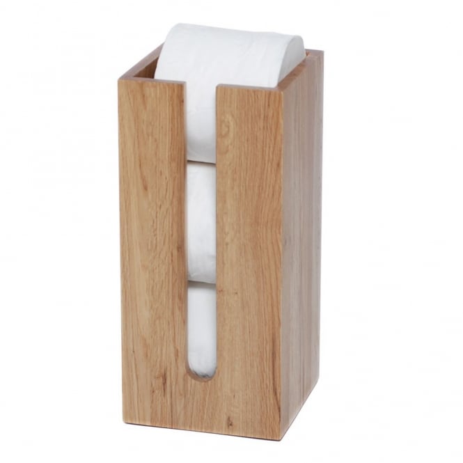 Wireworks Mezza Box Toilet Roll Holder | Oak