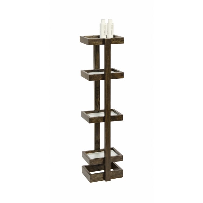 Wireworks Mezza Four Shelf Bathroom Washstand | Dark Oak