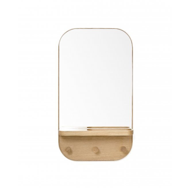 Wireworks Silent Butler Storage Mirror | Oak