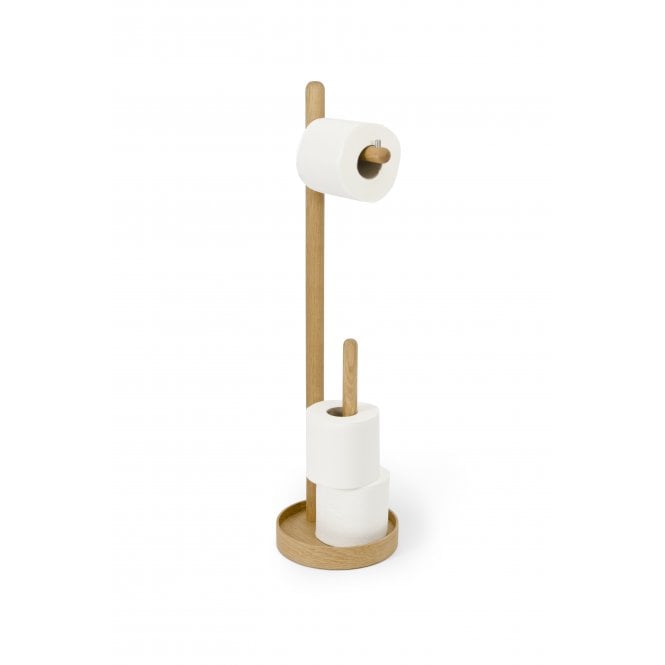 Wireworks Yoku Freestanding Toilet Roll Holder | Oak