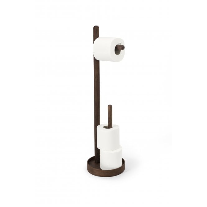 Wireworks Yoku Freestanding Toilet Roll Holder | Walnut