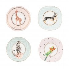 Animal Bone China Tea Plates | Round | Set of 4