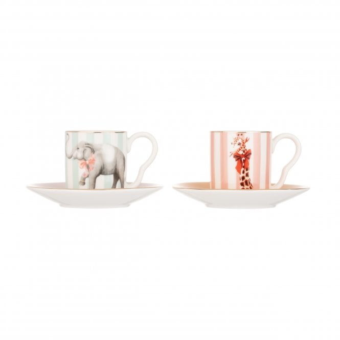 Yvonne Ellen Animal Espresso Cup & Saucers | Set of 2