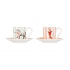 Animal Espresso Cup & Saucers | Set of 2