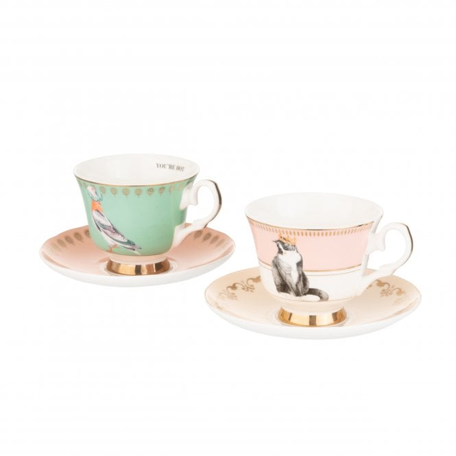 Yvonne Ellen Best of British Teacup & Saucers | Set of 2