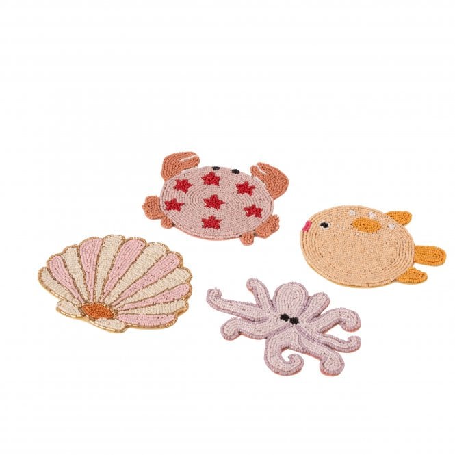 Yvonne Ellen Coastal Beaded Coasters | Set of 4