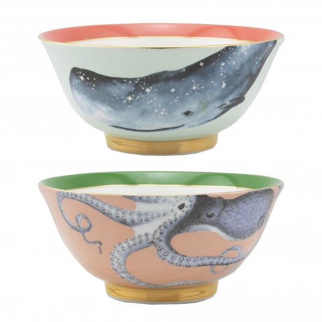 Yvonne Ellen Fine China Ramen Bowl and Chopsticks | Set of 2