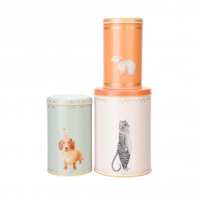 Yvonne Ellen Pussy/Sausage/Mousey Tall Cylinder Storage Tins | Set of 3