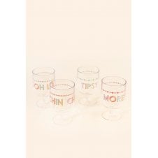 Slogan Plastic Picnic Wine Glasses | Set of 4