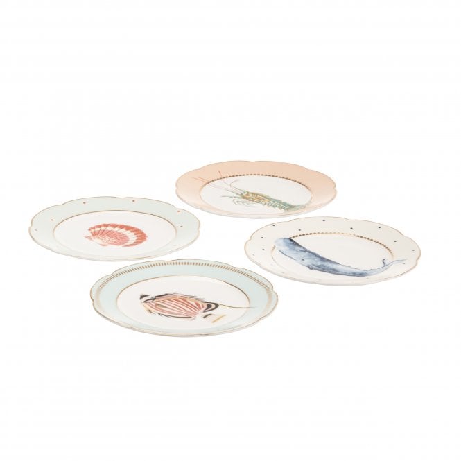 Yvonne Ellen Under The Sea Fishy Tea Plates | Set of 4